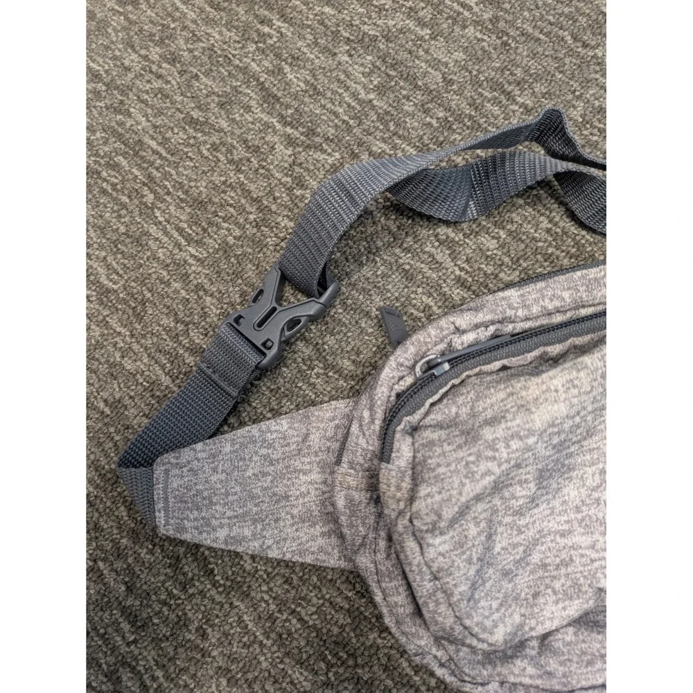 Adidas Heather‎ Gray Fanny Pack Waist Bag Gold Logo 9x7